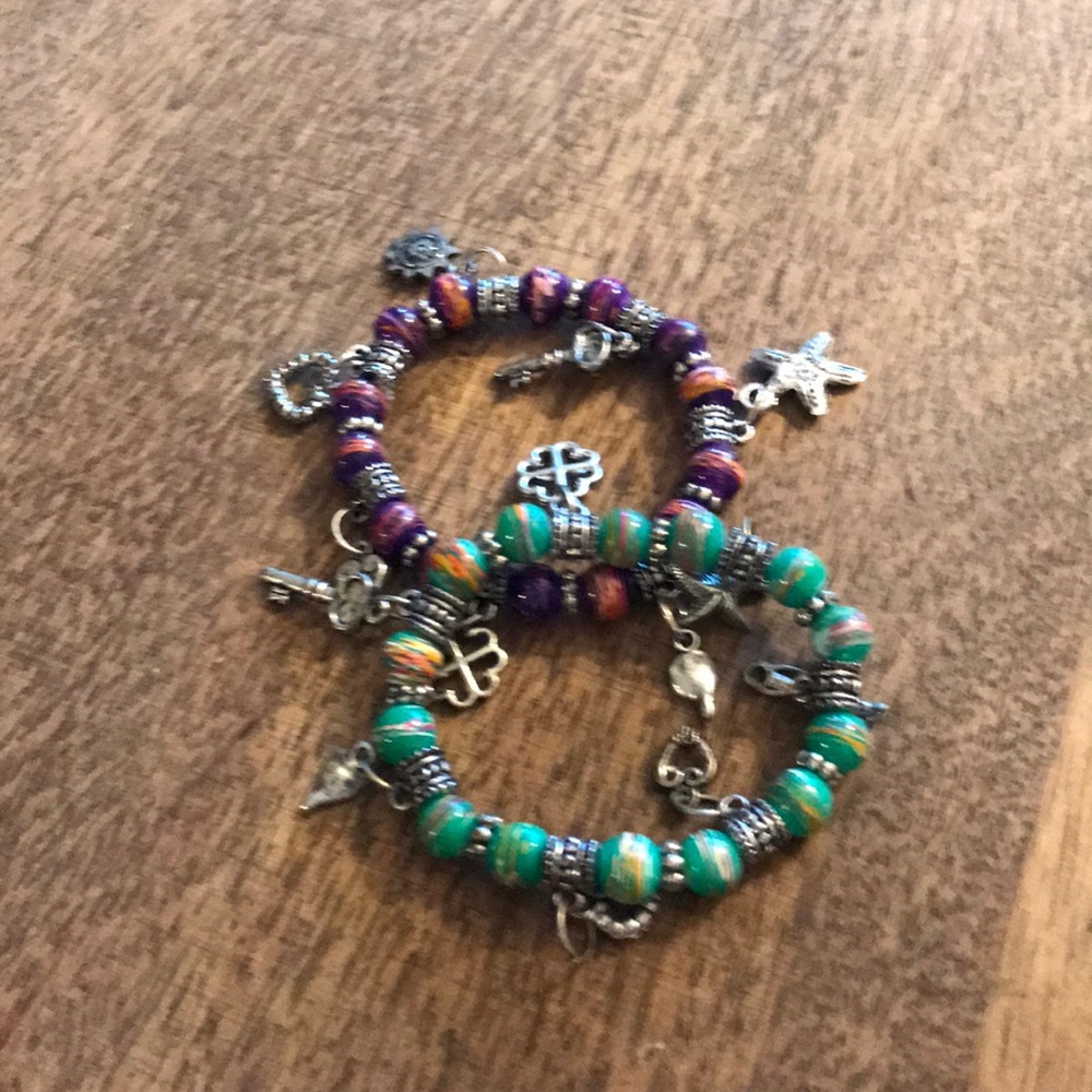 Beachy charm bracelets